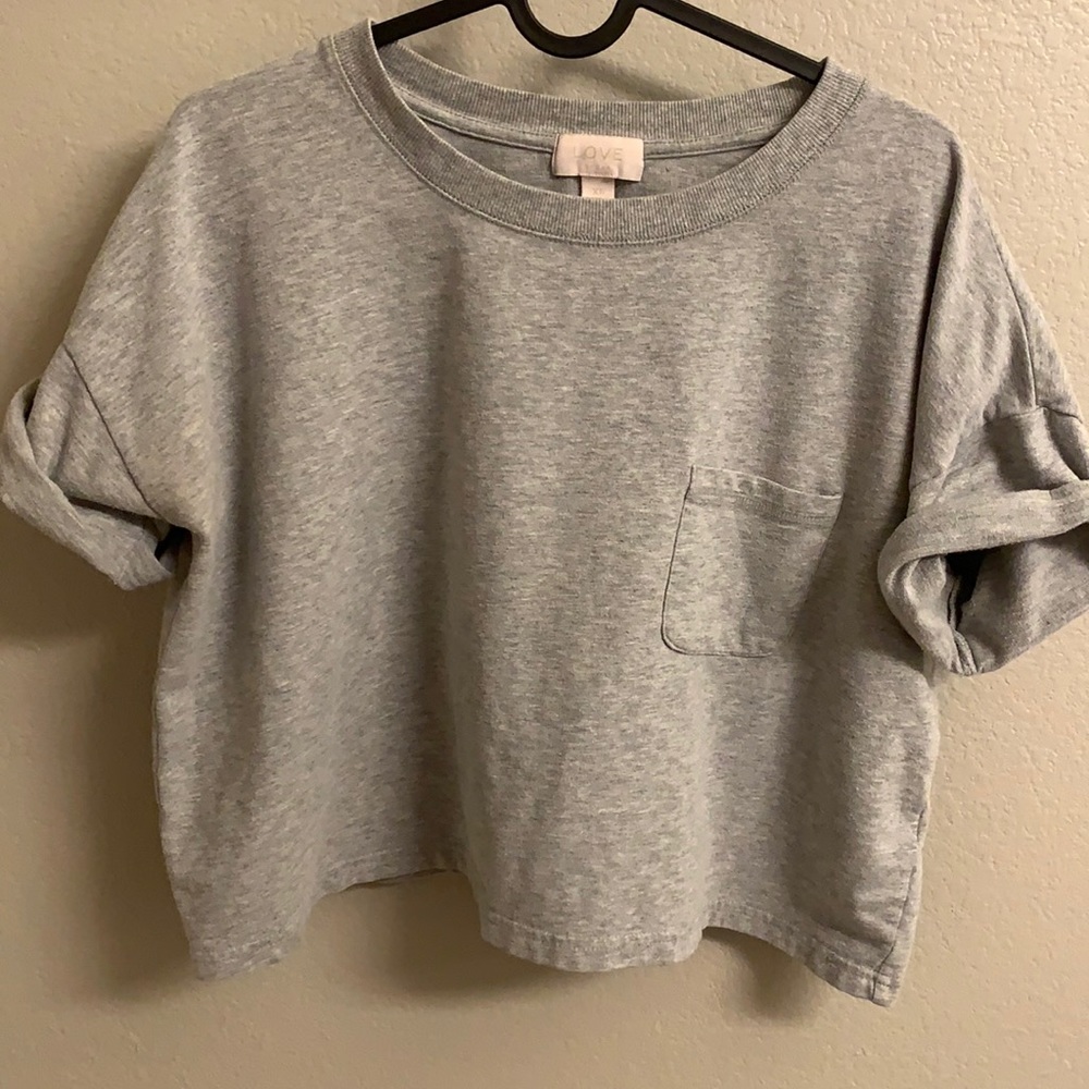 Light gray crop top